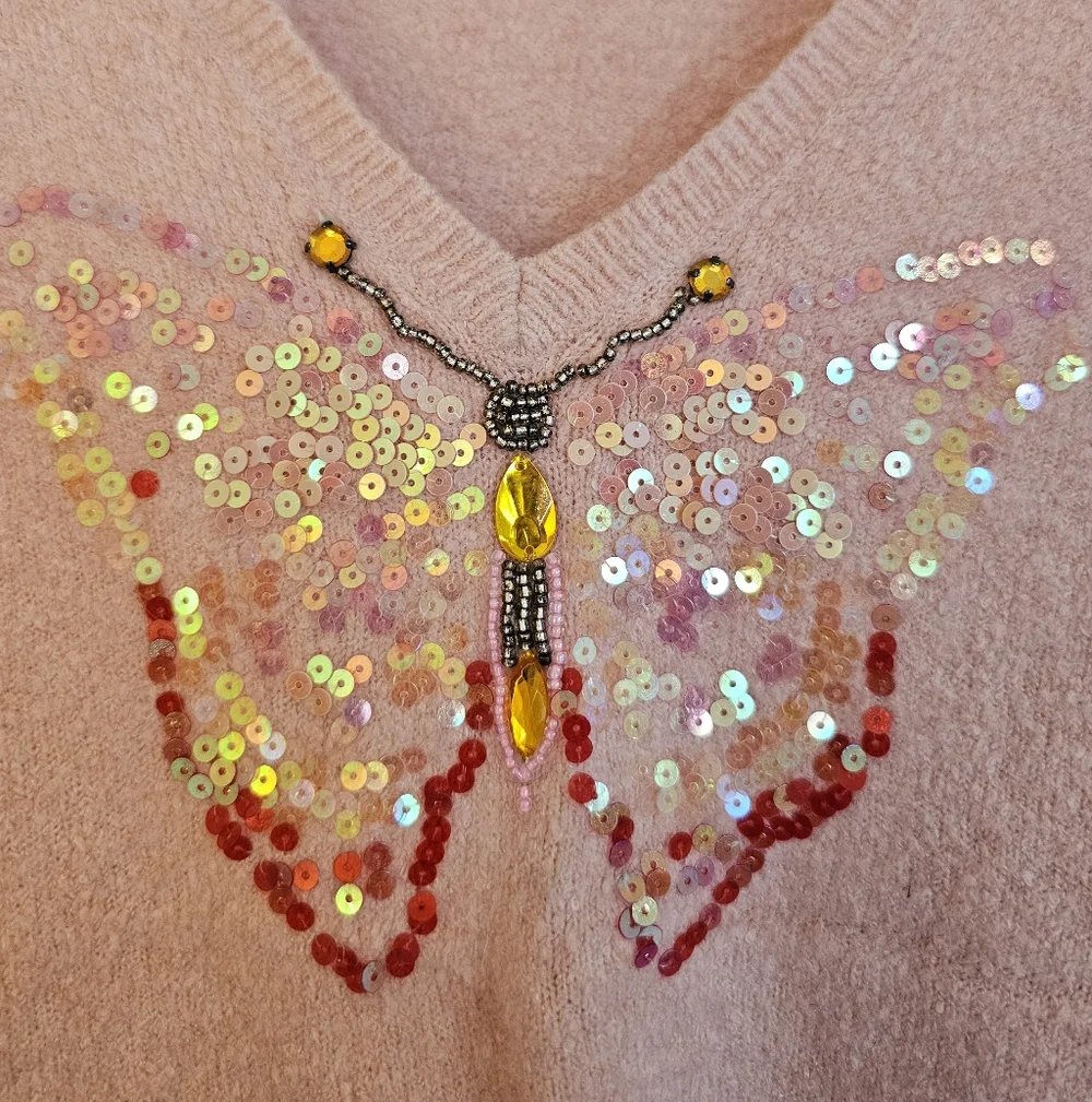 Vintage Moda International Butterfly Sweater Size Small